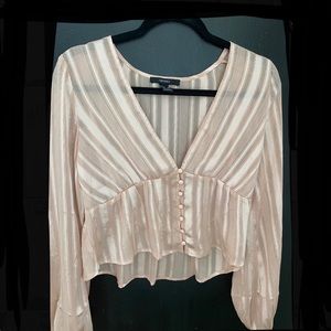 Sparkly champagne top, plunge inspired neckline✨